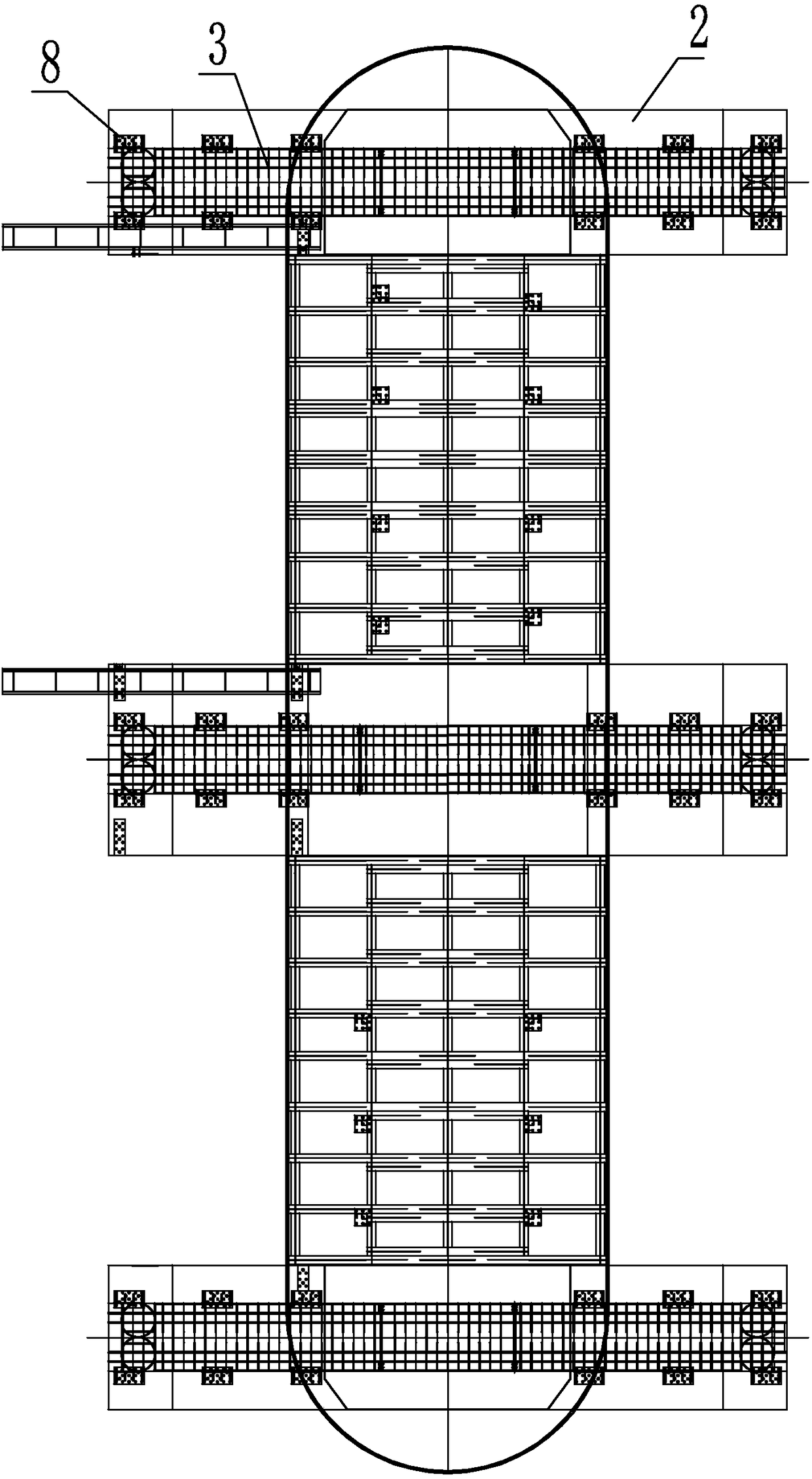 High-pier steel girder pushing supporting device and construction method