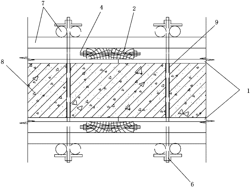 Template unit for cast-in-place concrete wall and construction method thereof
