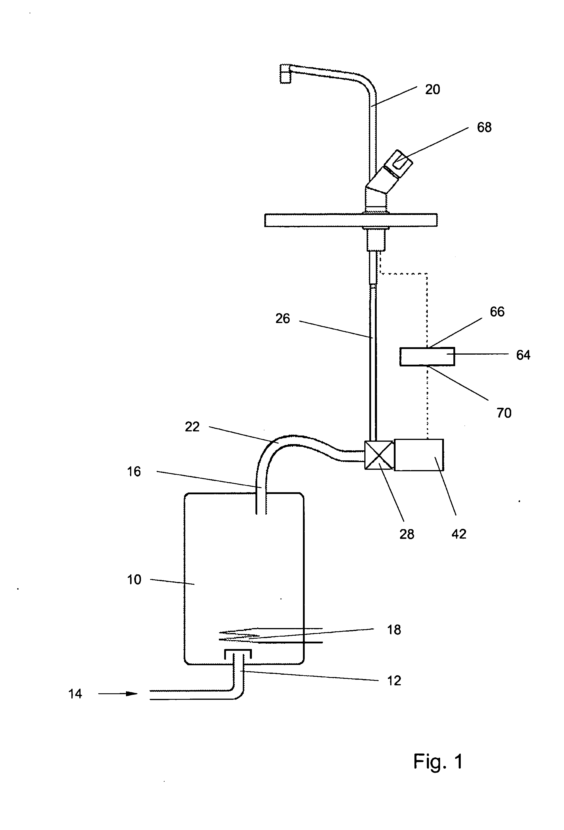Apparatus for dispensing hot or boiling water