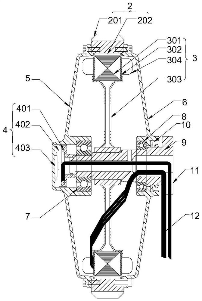 Outer rotor direct-drive servo motor, elevator cage door and control method