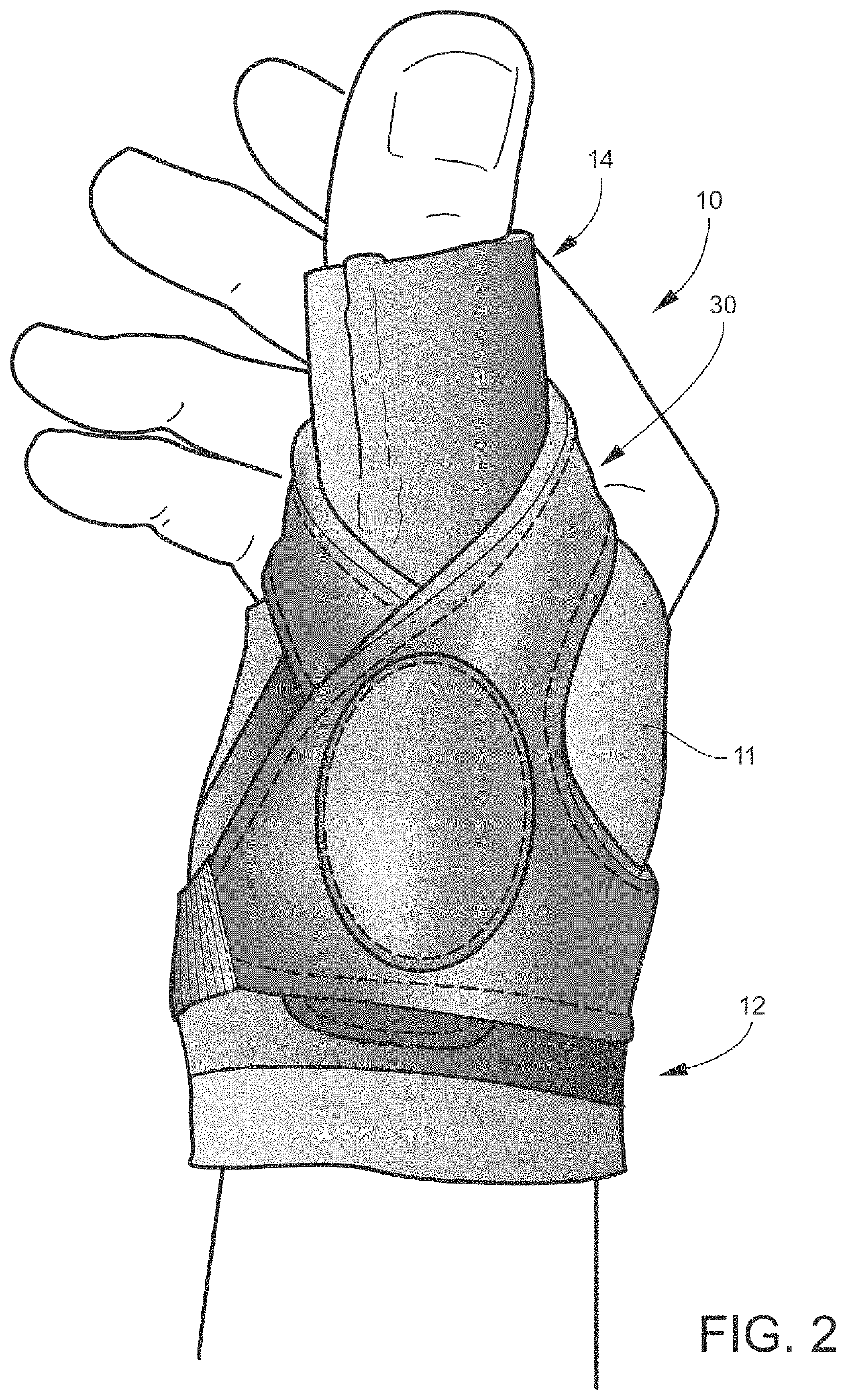 Orthopedic thumb splint and method for stabilizing the trapeziometacarpal joint of a user