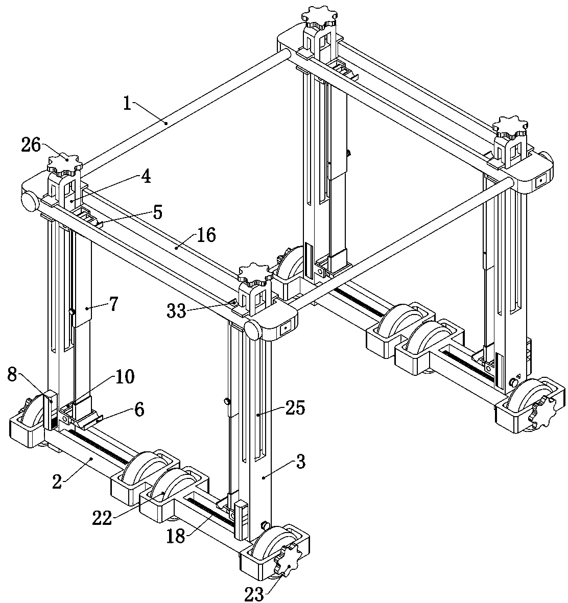 Steel frame fixing device applied to civil engineering