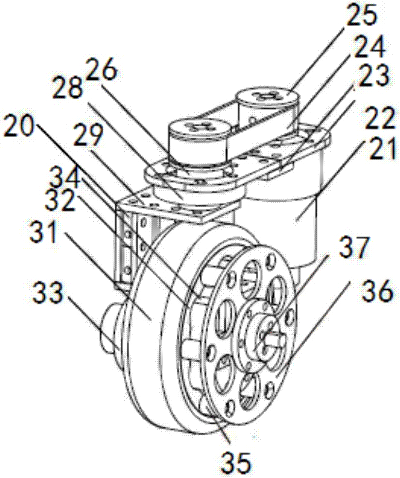 Four-wheel eight-drive robot chassis mechanism