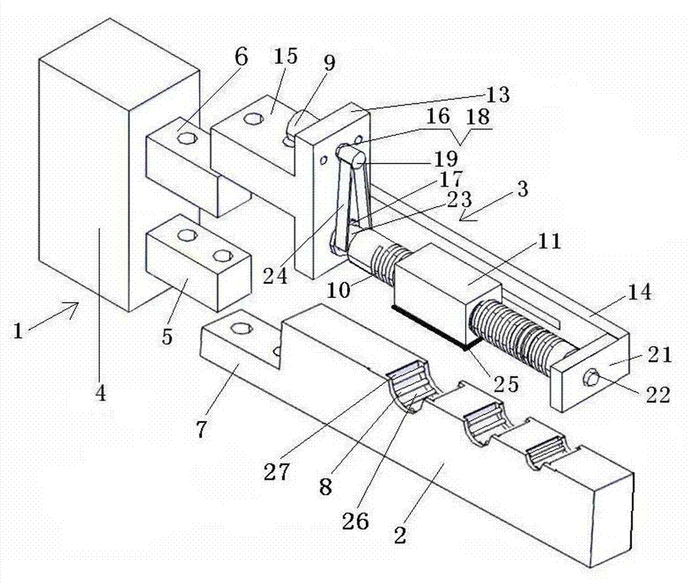 Lead-screw-utilized twisting machine hand claw with fixed wiring harness position