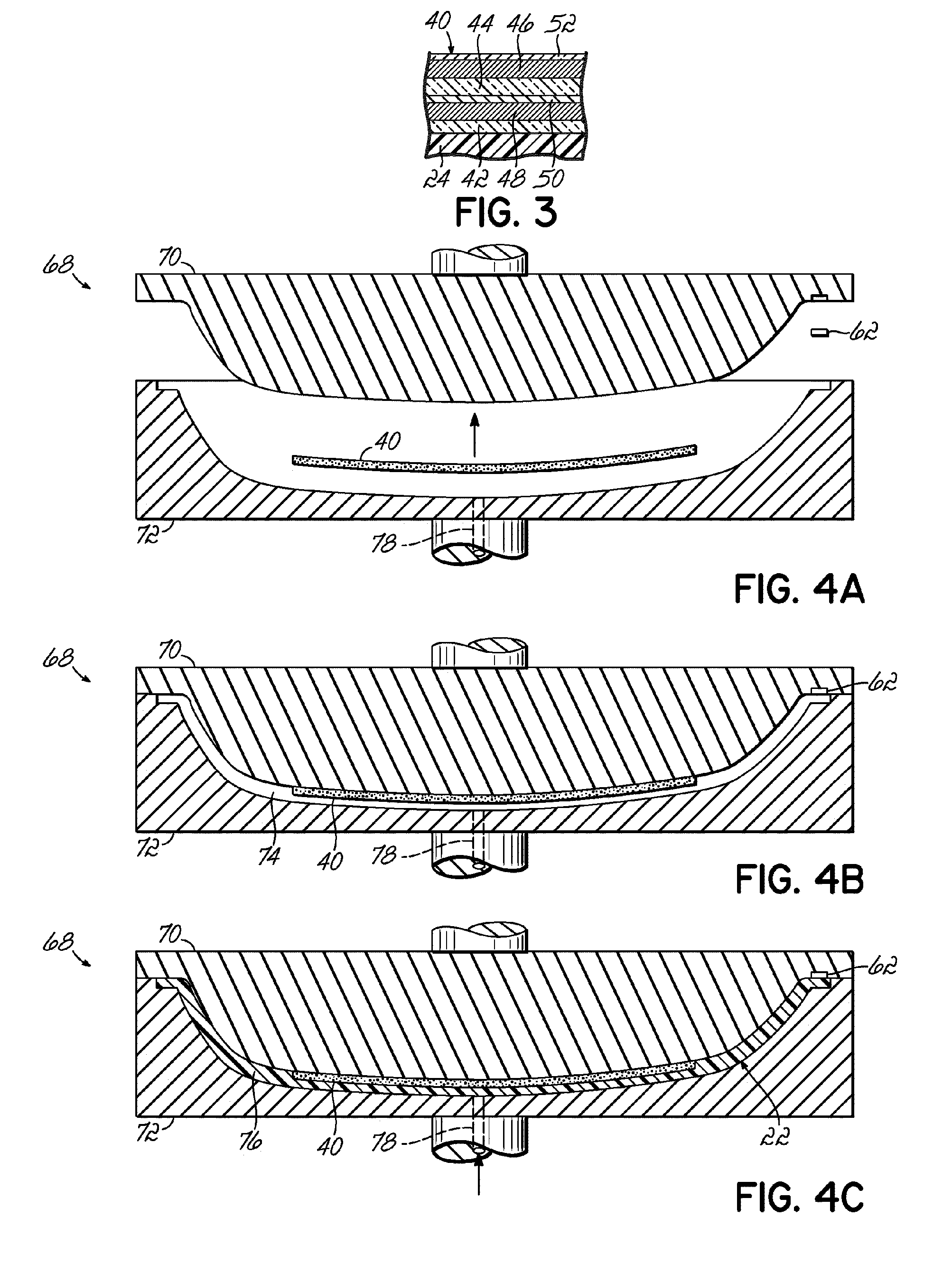 Automotive map pocket having an electroluminescent lamp and method of making the same