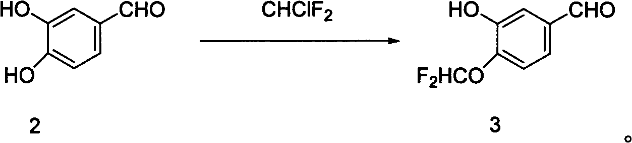Preparation method of 4-difluoromethoxy-3-hydroxybenzaldehyde