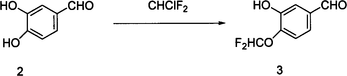 Preparation method of 4-difluoromethoxy-3-hydroxybenzaldehyde