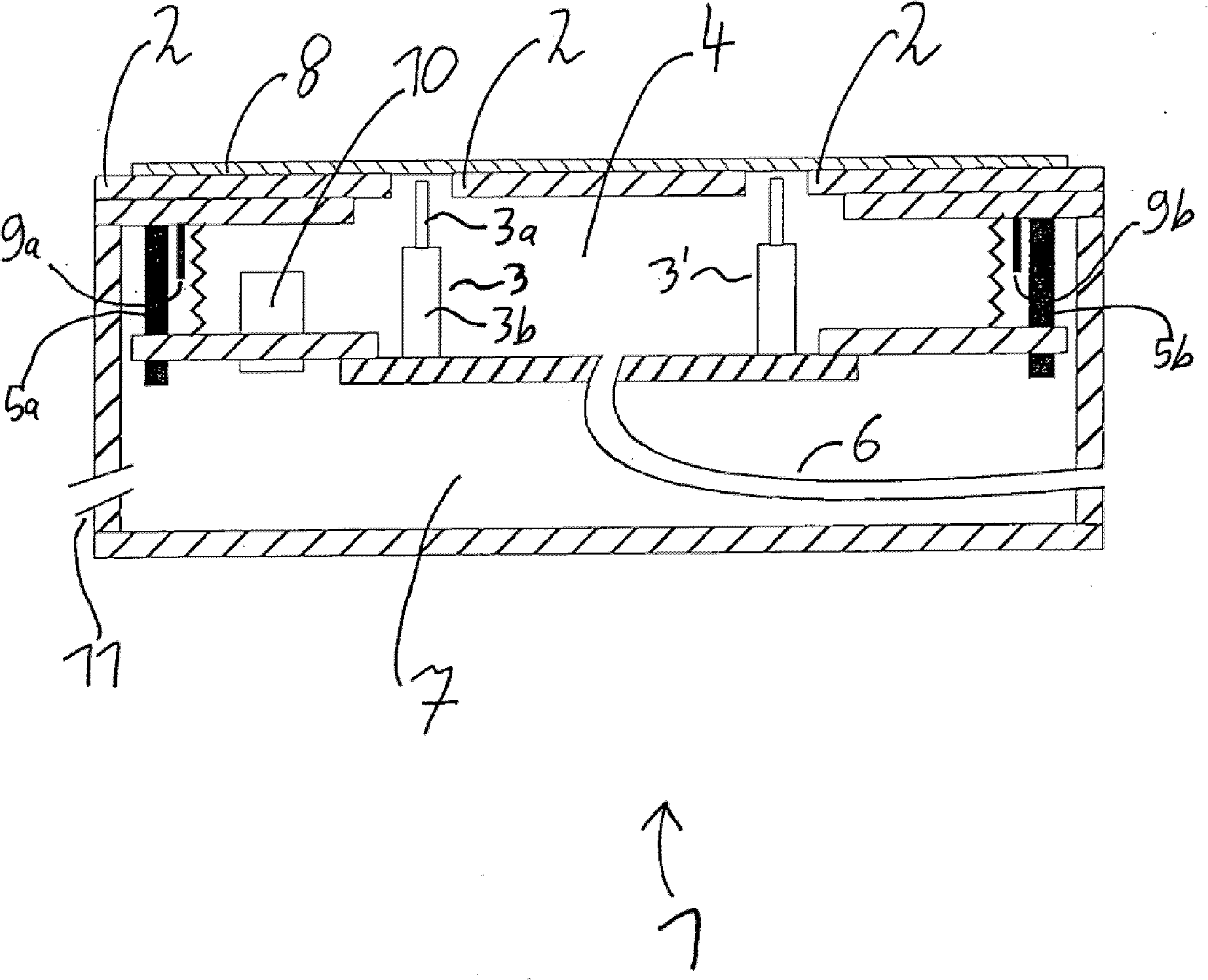 Measuring device for electrically measuring a flat measurement structure that can be contacted on one side