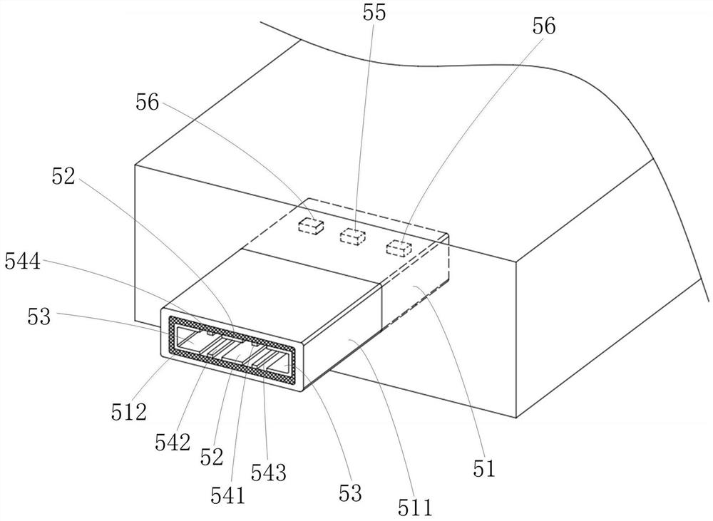 Photoelectric transmission interface and corresponding photoelectric transmission line and photoelectric bayonet socket