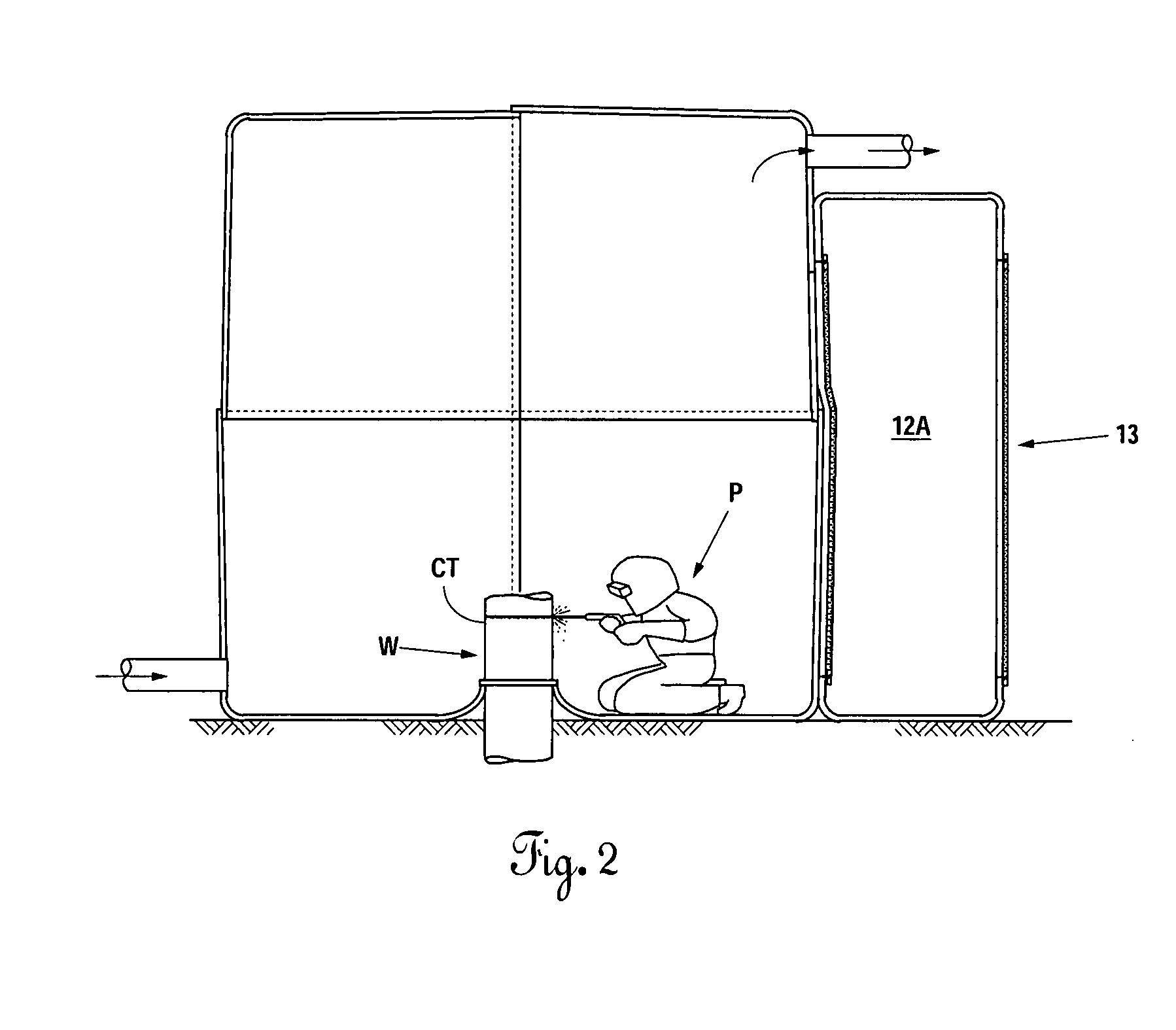 Modular welding or like operation conduit enclosure abstract of the disclosure