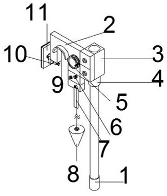 Hanging wall line pendant measuring device for engineering construction