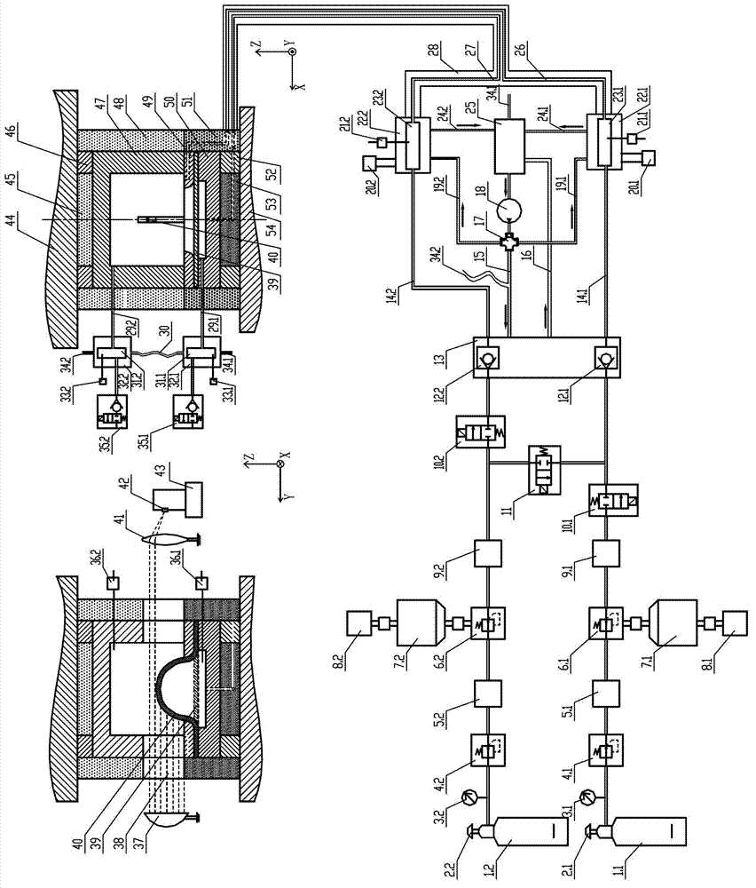 Anti-oxidation program controlled accurate loading experiment device and method for super-plasticity free bulging through photoelectric measurement