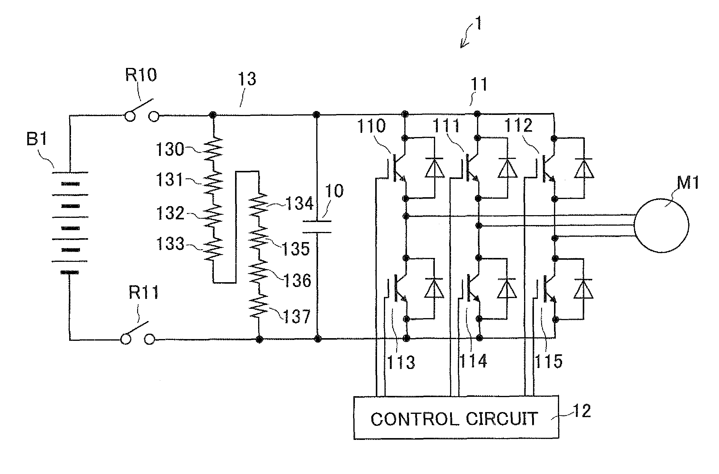 Electronic system having resistors serially connected