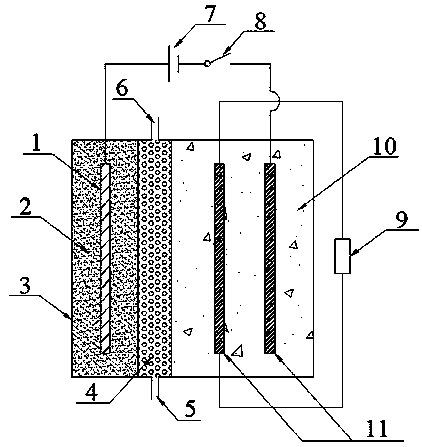 Device and method for controlling chloride ion permeation of reinforced concrete