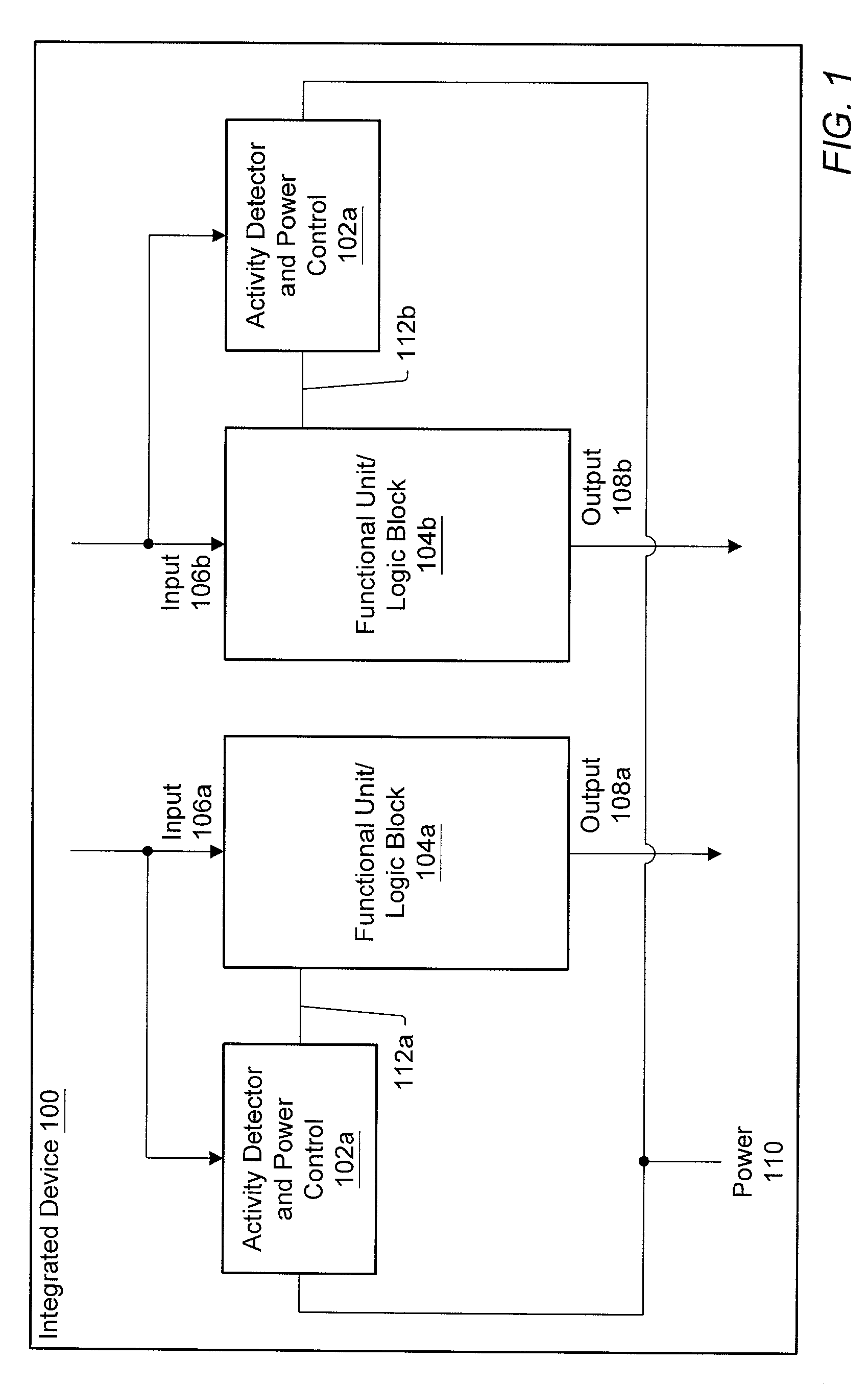 Apparatus and method for decreasing power consumption in an integrated circuit
