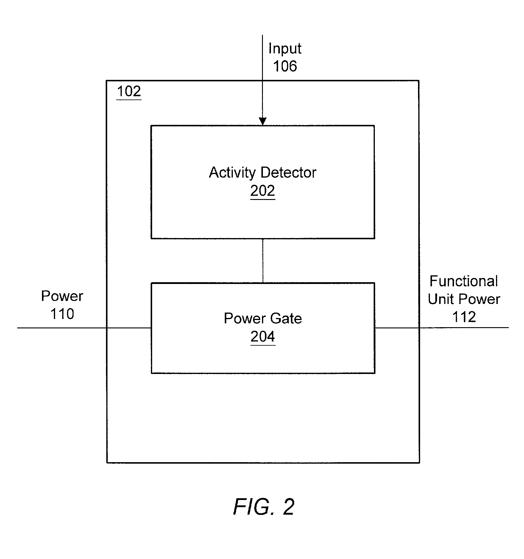 Apparatus and method for decreasing power consumption in an integrated circuit