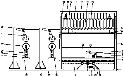 Automatic feeding and drying device for cutting plates of mahogany furniture