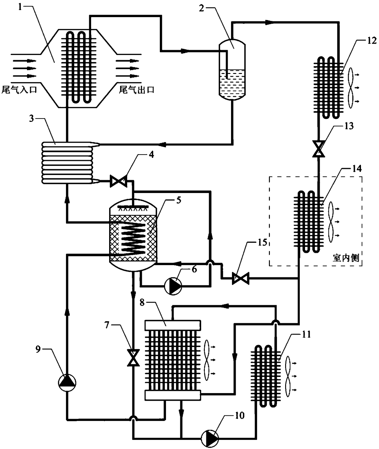 Vehicle-mounted absorption-type air conditioning system based on exhaust driving