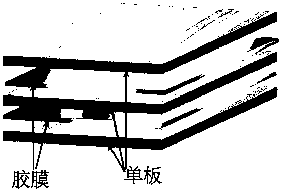 Starch-PVA (Polyvinyl Alcohol)-chitosan blended film and method for preparing plywood through hot-pressing