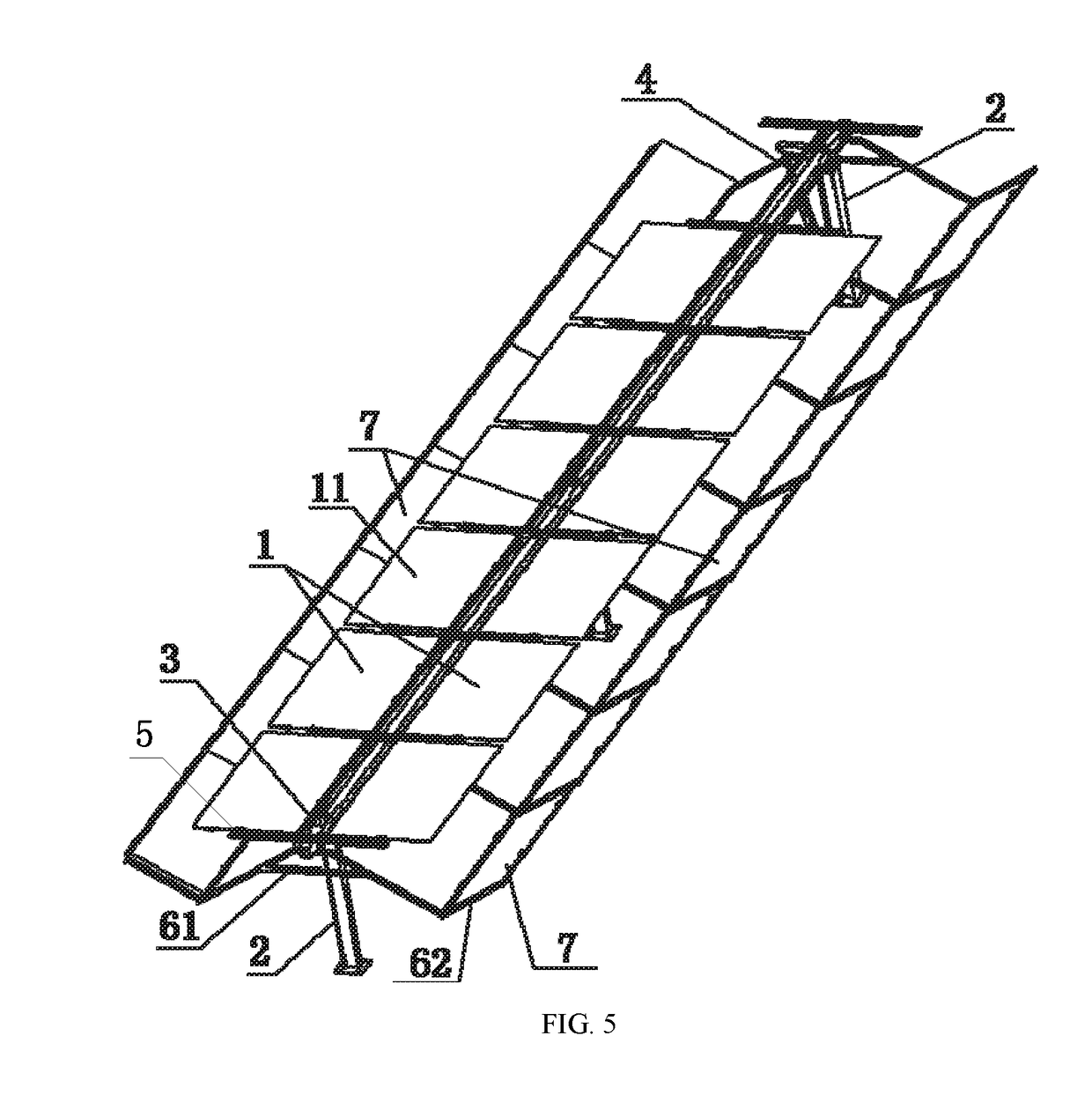 Horizontal single-axis tracking photovoltaic support with double-sided power generation