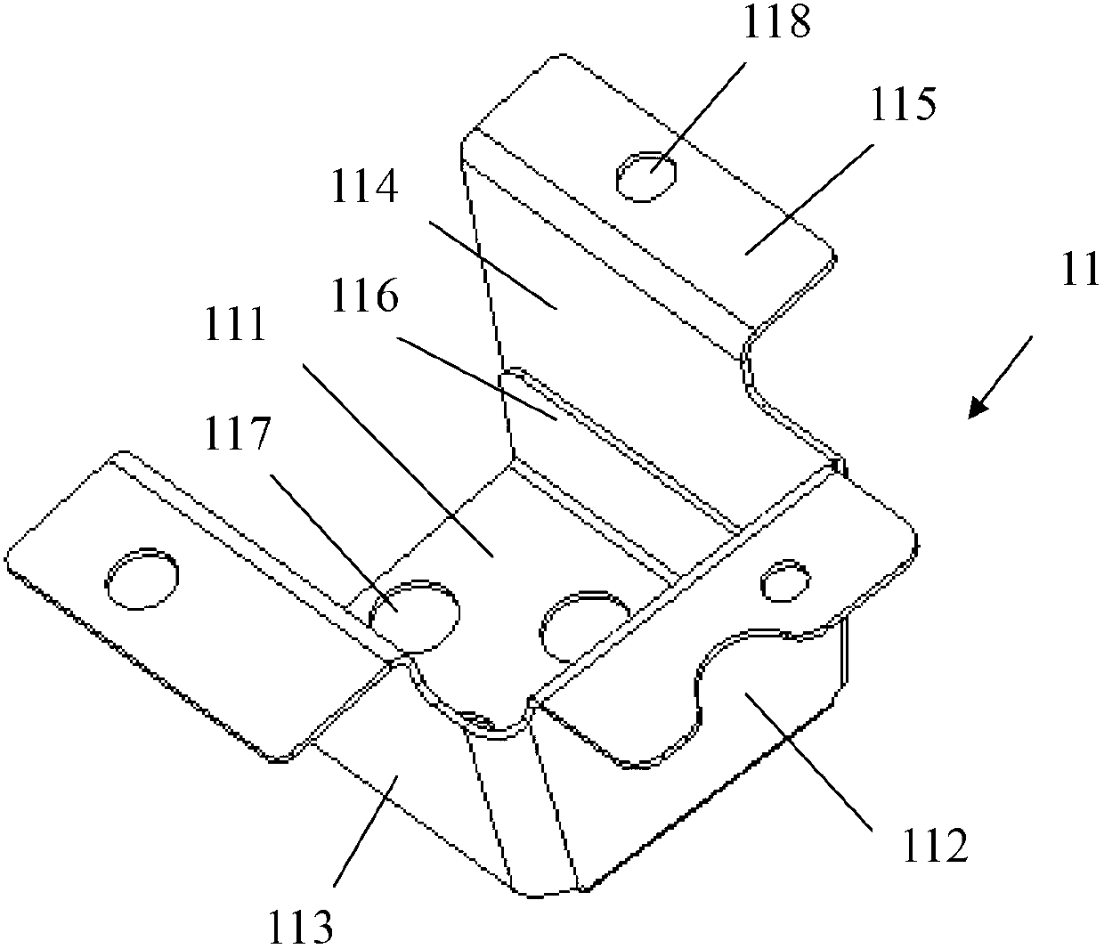 Tail door hinge mounting structure