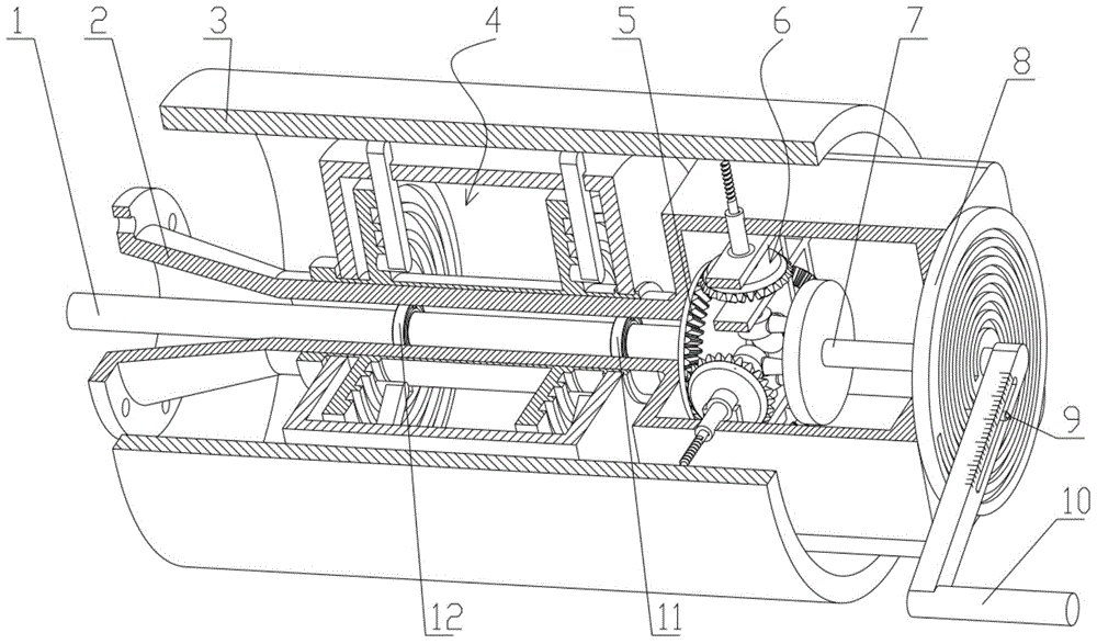 Inner cavity drilled multi-cutter machining device