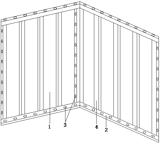 Splicing internal corner template for building