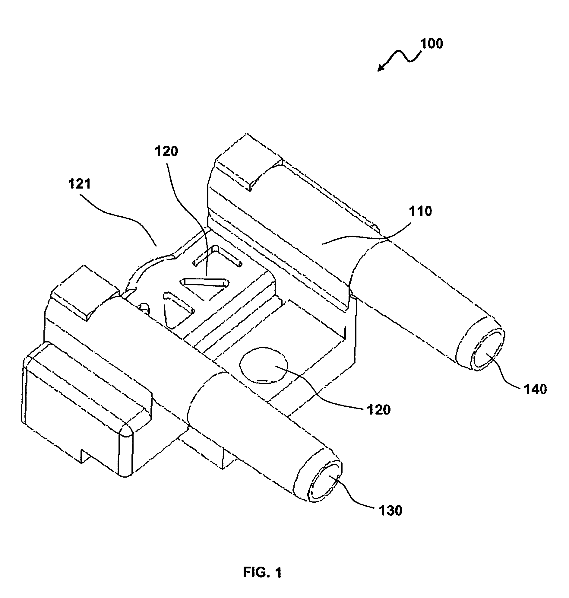 Flow sensing device including a tapered flow channel