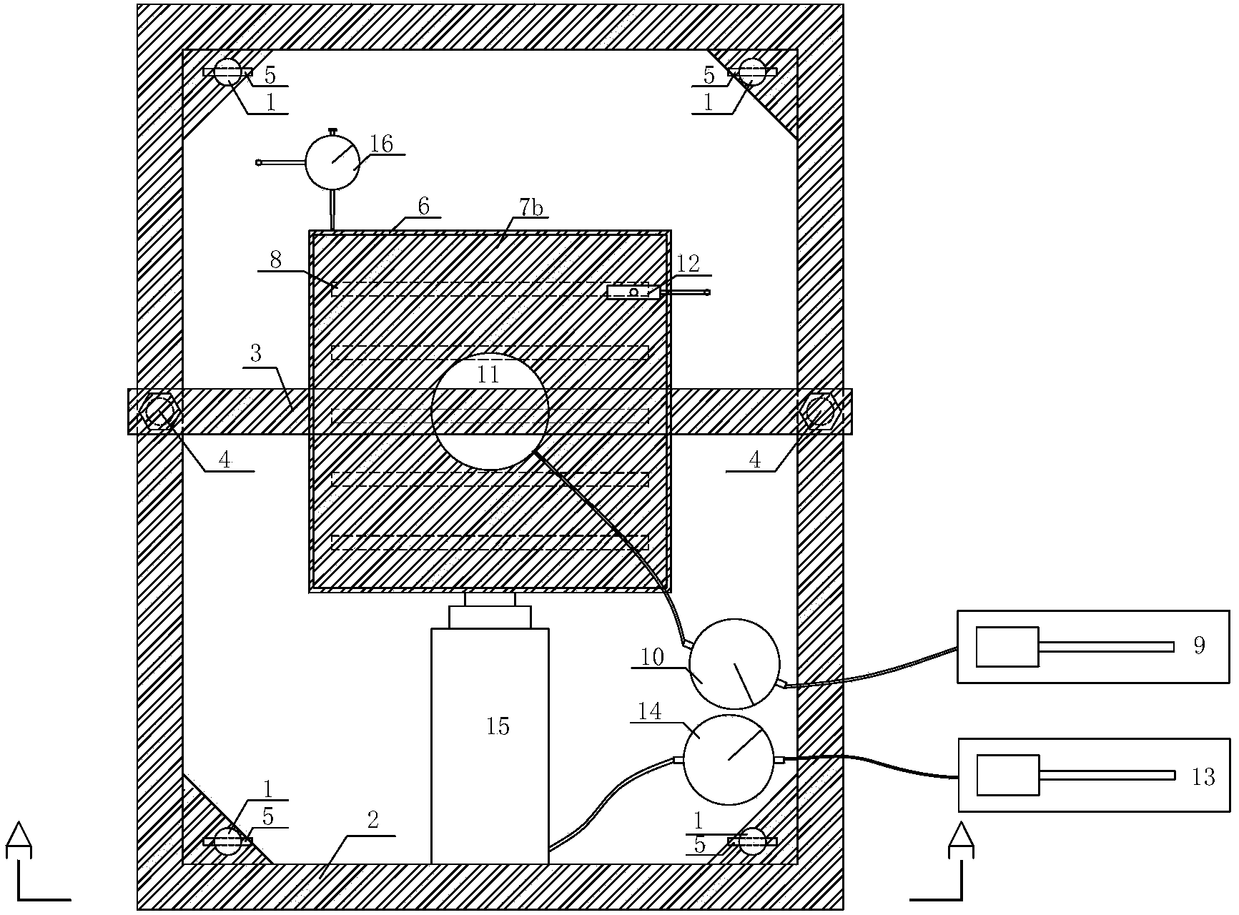 On-site large-scale direct shear test device for detecting shear strength of cohesive soil