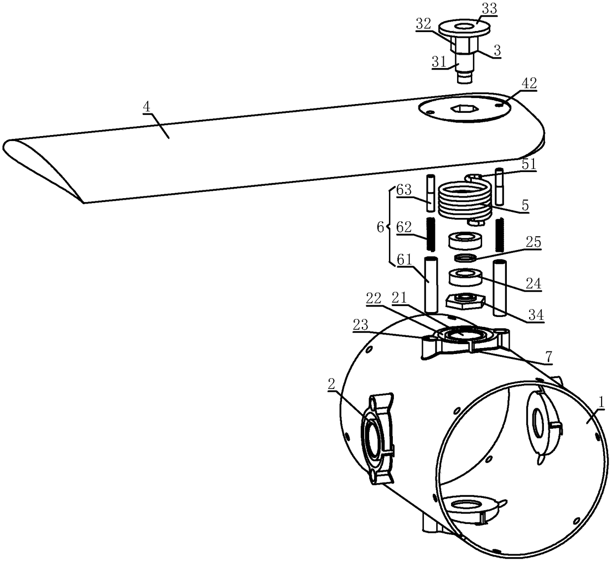 A self-locking folding unmanned aerial vehicle with stably rotating wings