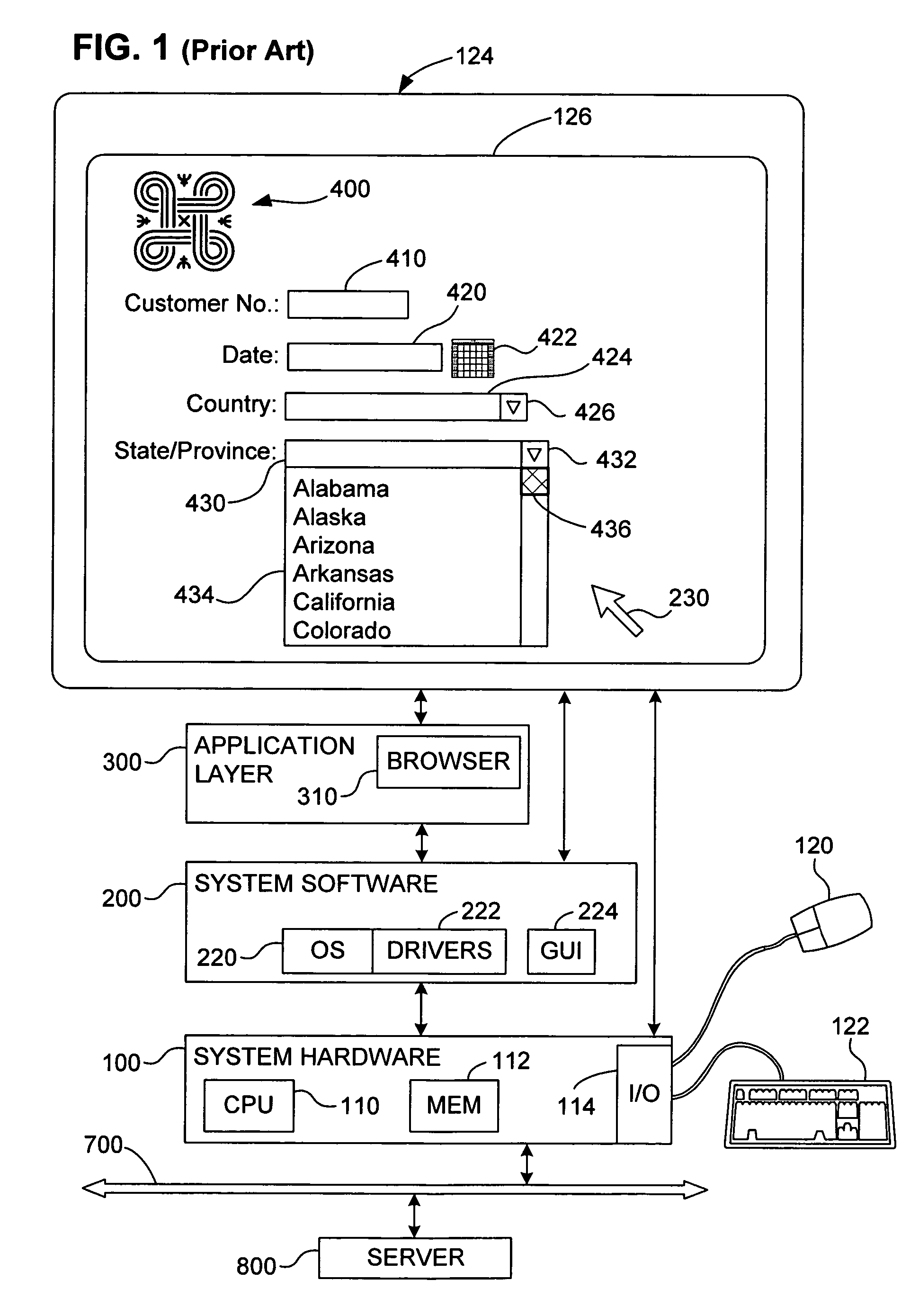 Graphical input device with dynamic field width adjustment for input of variable data via a browser-based display