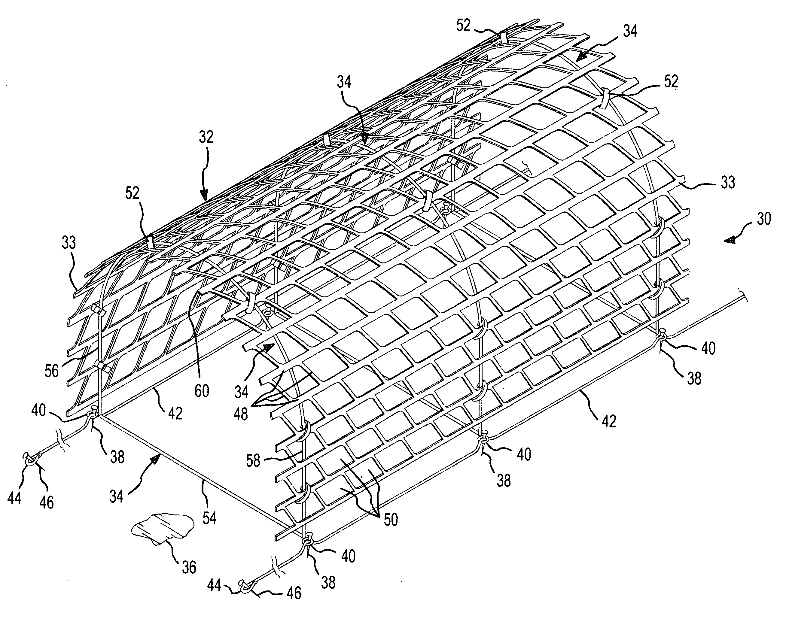 Apparatus and method for efficiently fabricating, dismantling and storing a porous tubular windblown particle control device
