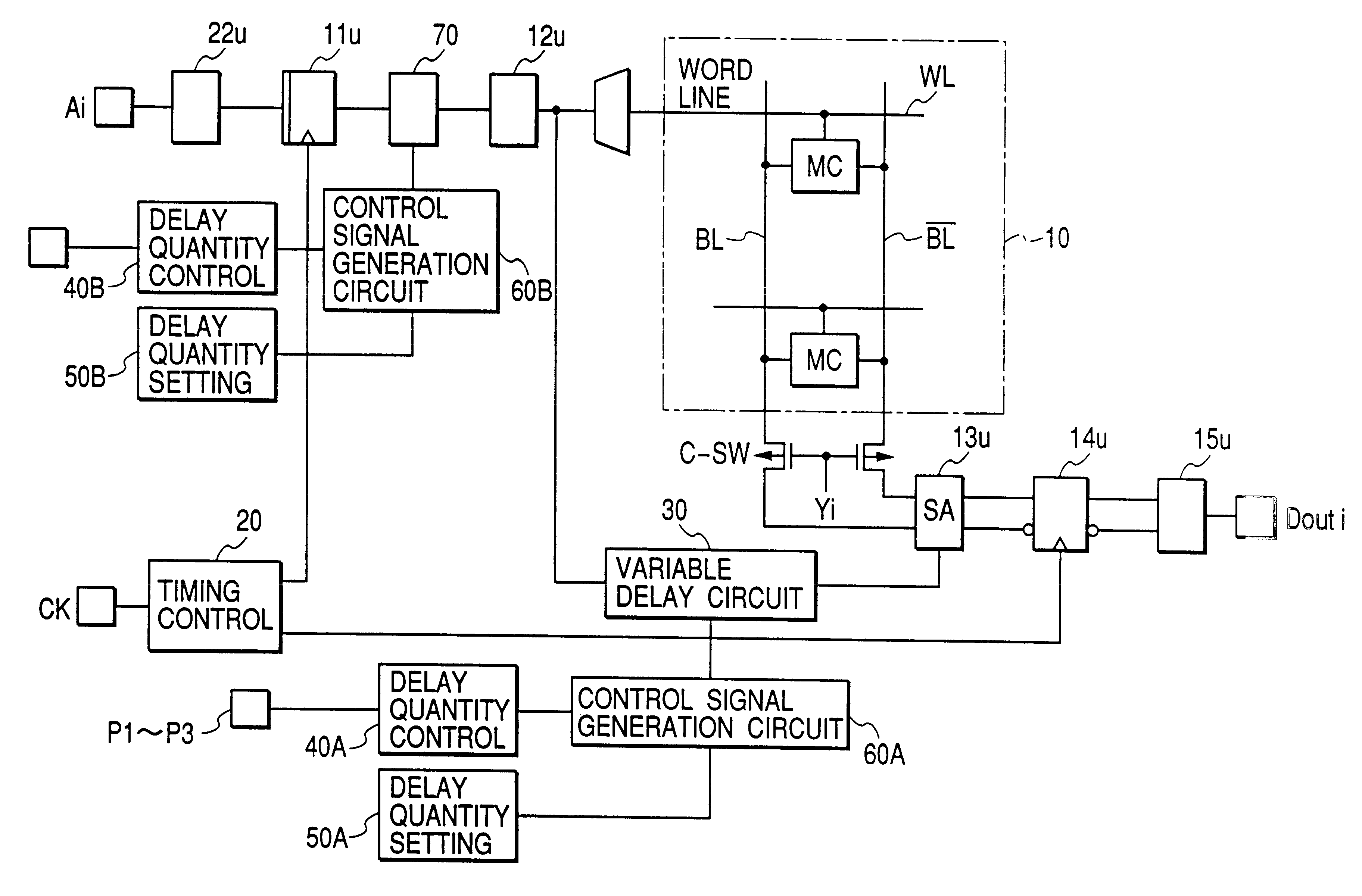 High speed semiconductor memory device with short word line switching time
