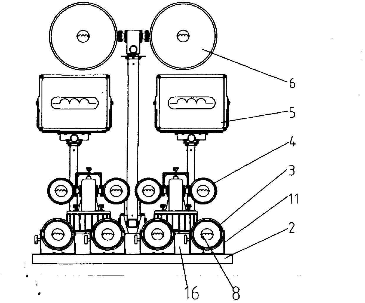 Power generating, searching and flood lighting system for special vehicle for emergency rescue