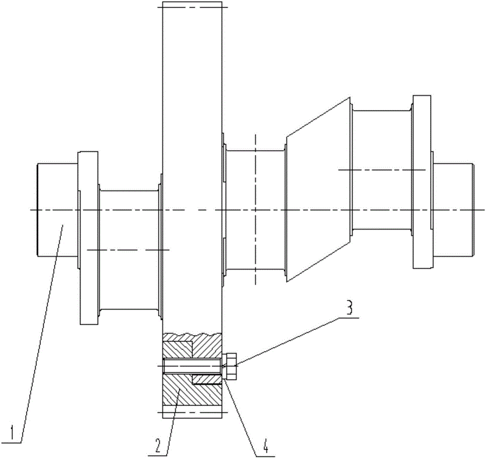 Crankshaft-gear connection structure and connection method thereof