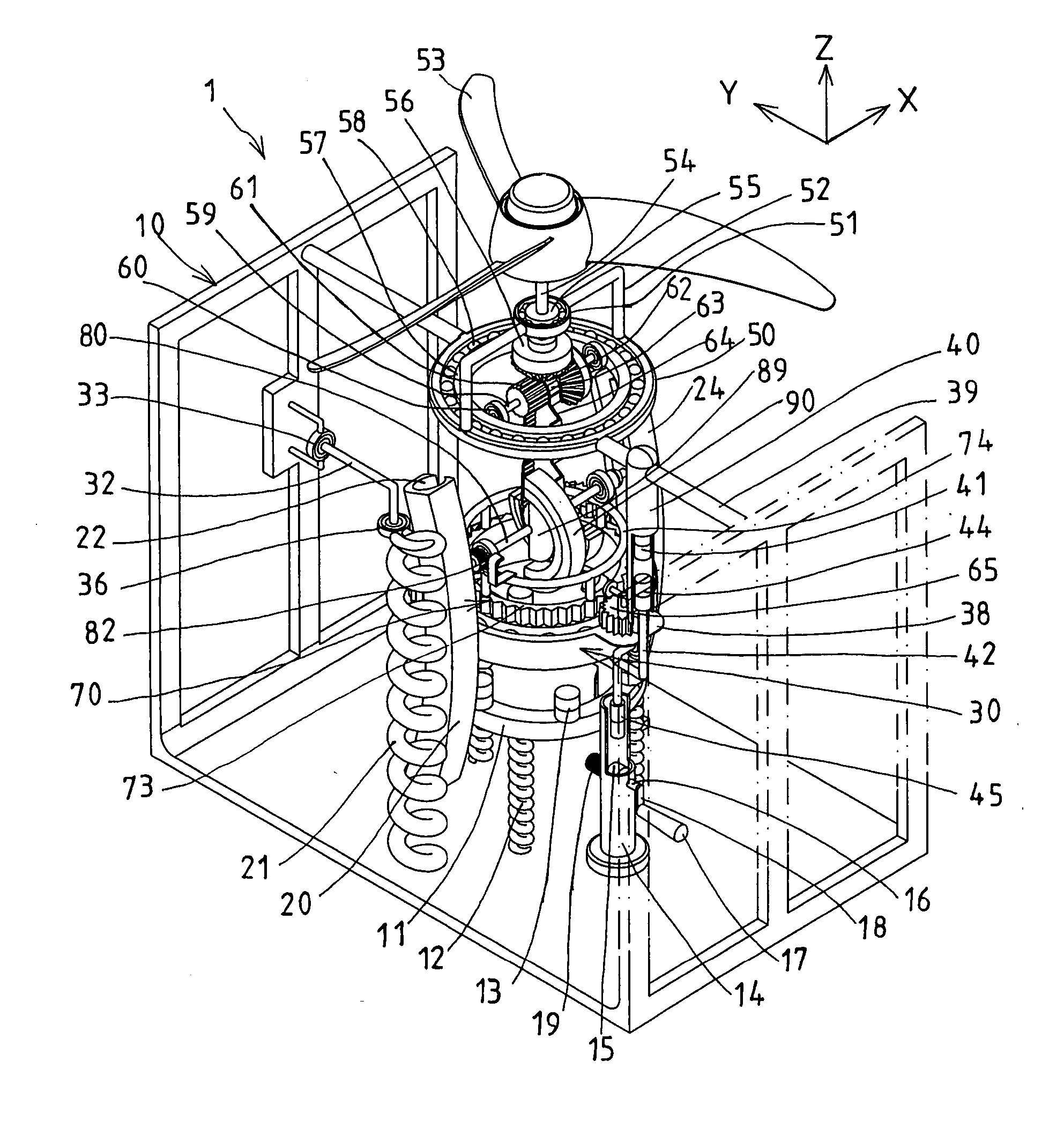 Magnetically operated fan device