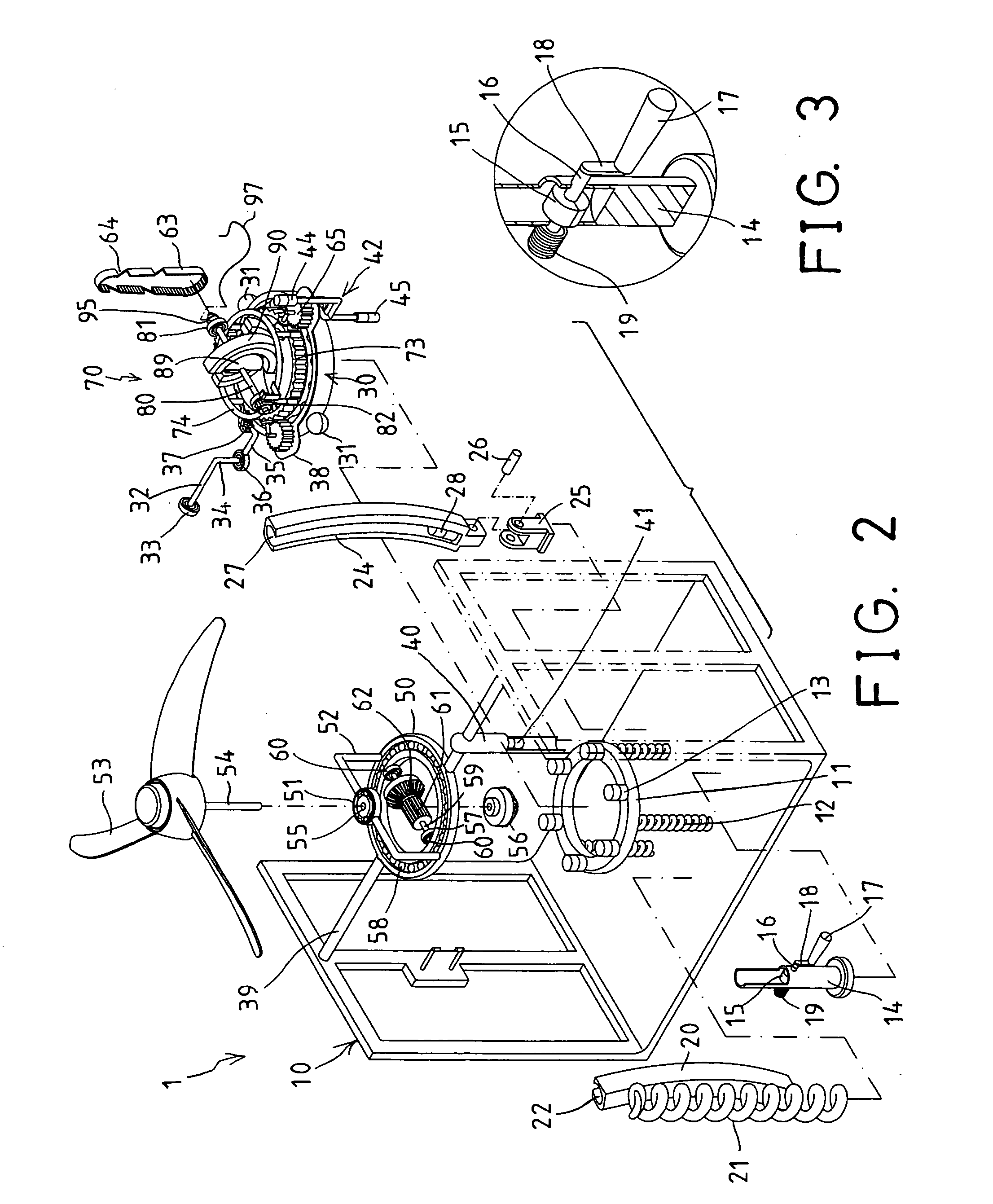 Magnetically operated fan device