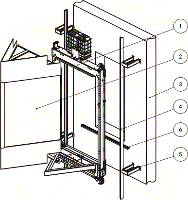 Triangular sightseeing elevator lift car with backpack type portal frame