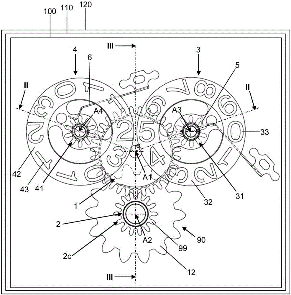 Horology device for displaying time or time-derived information