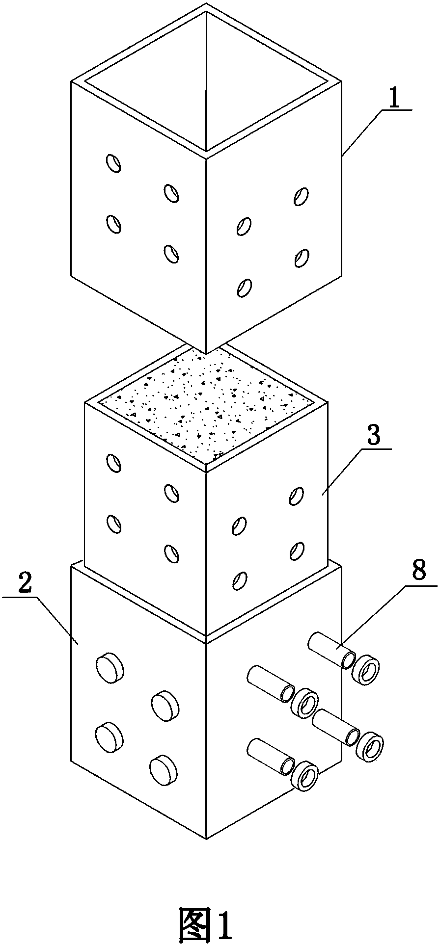 Square steel core filling inner sleeve and opposing screw bolt splicing joint and construction method of splicing joint