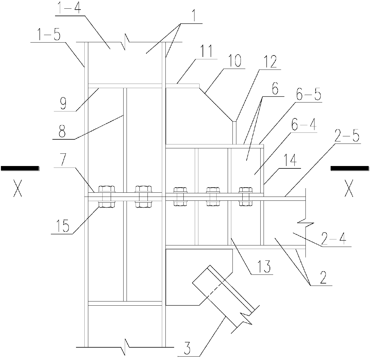 Prefabricated supporting steel frame column end splicing node structure