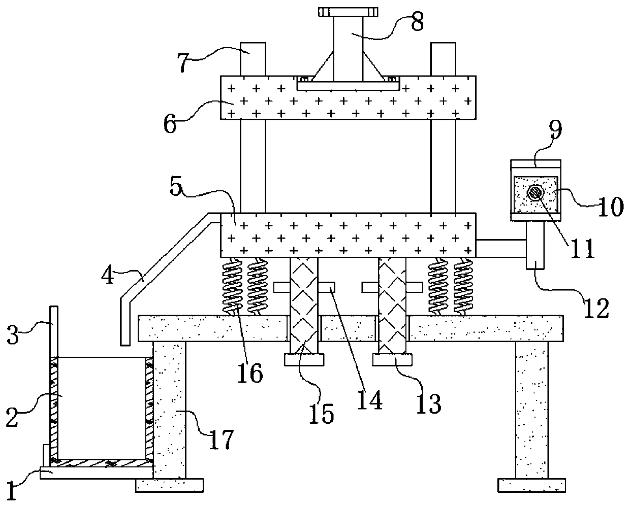 Stamping device for automotive body accessory processing