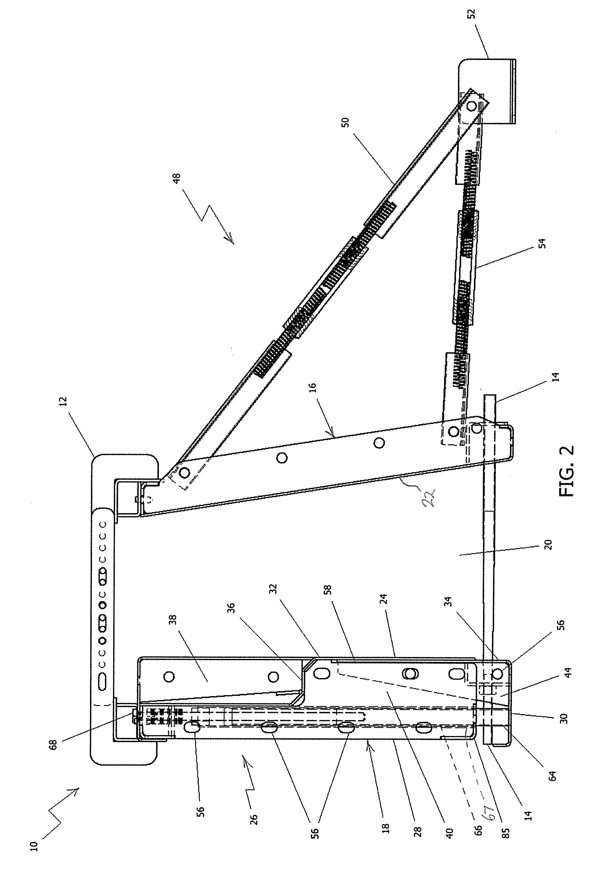 Height adjustable concrete form assembly