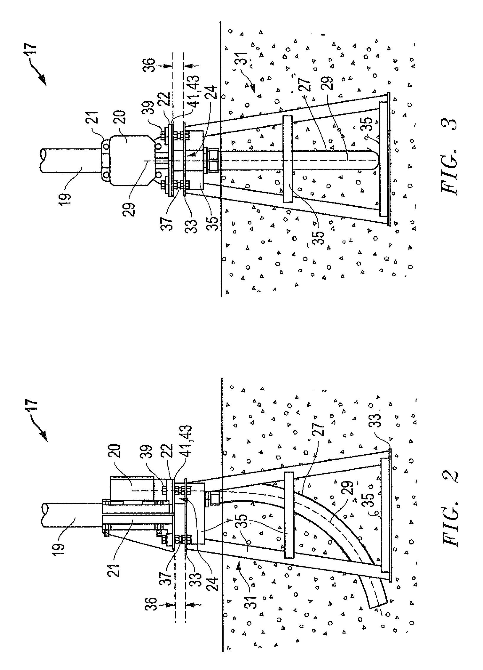 System, method and apparatus for railroad gate flasher assembly having a sealed, rodent-proof connection between in-place foundation and utility mast
