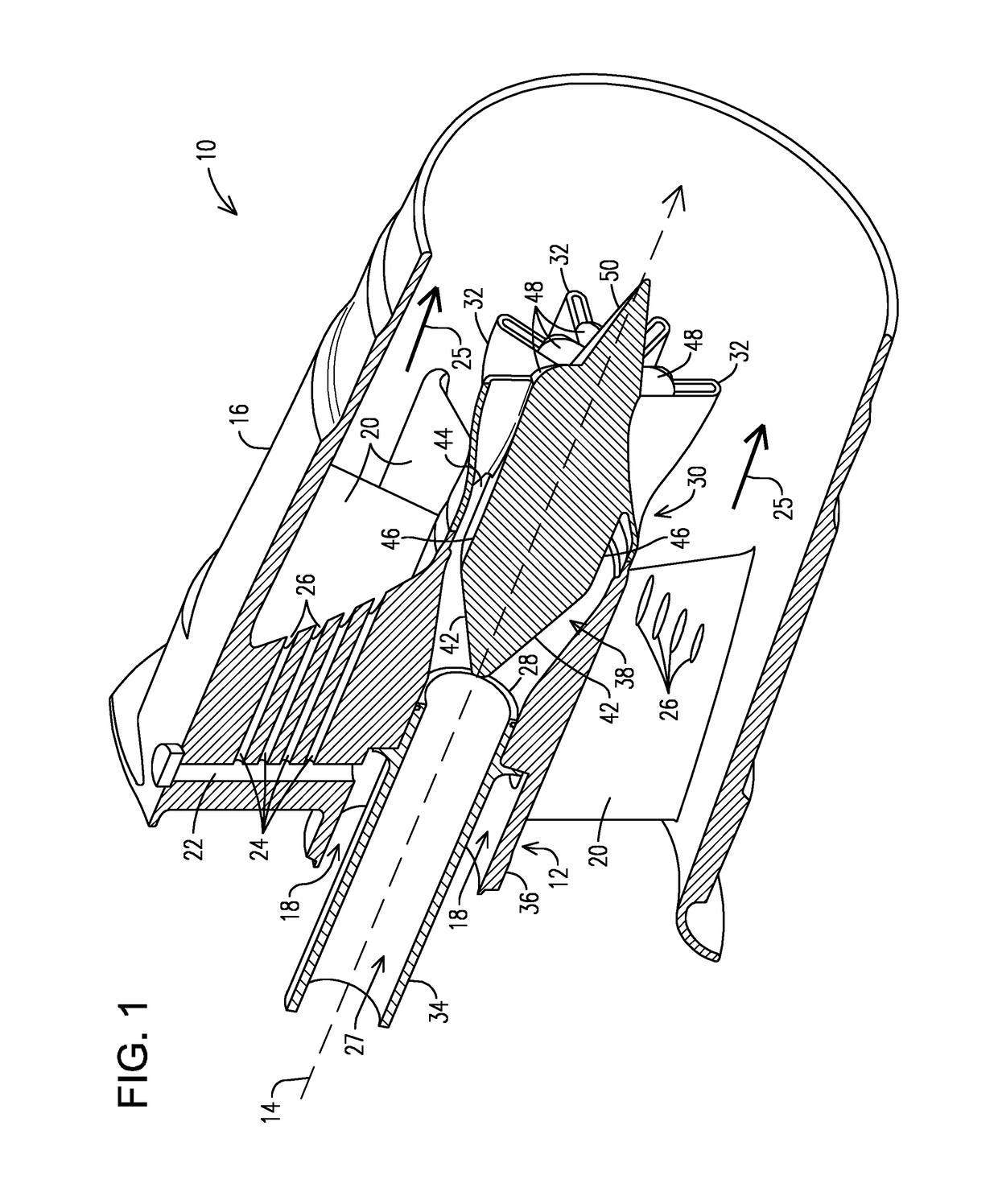 Fuel injector including a lobed mixer and vanes for injecting alternate fuels in a gas turbine