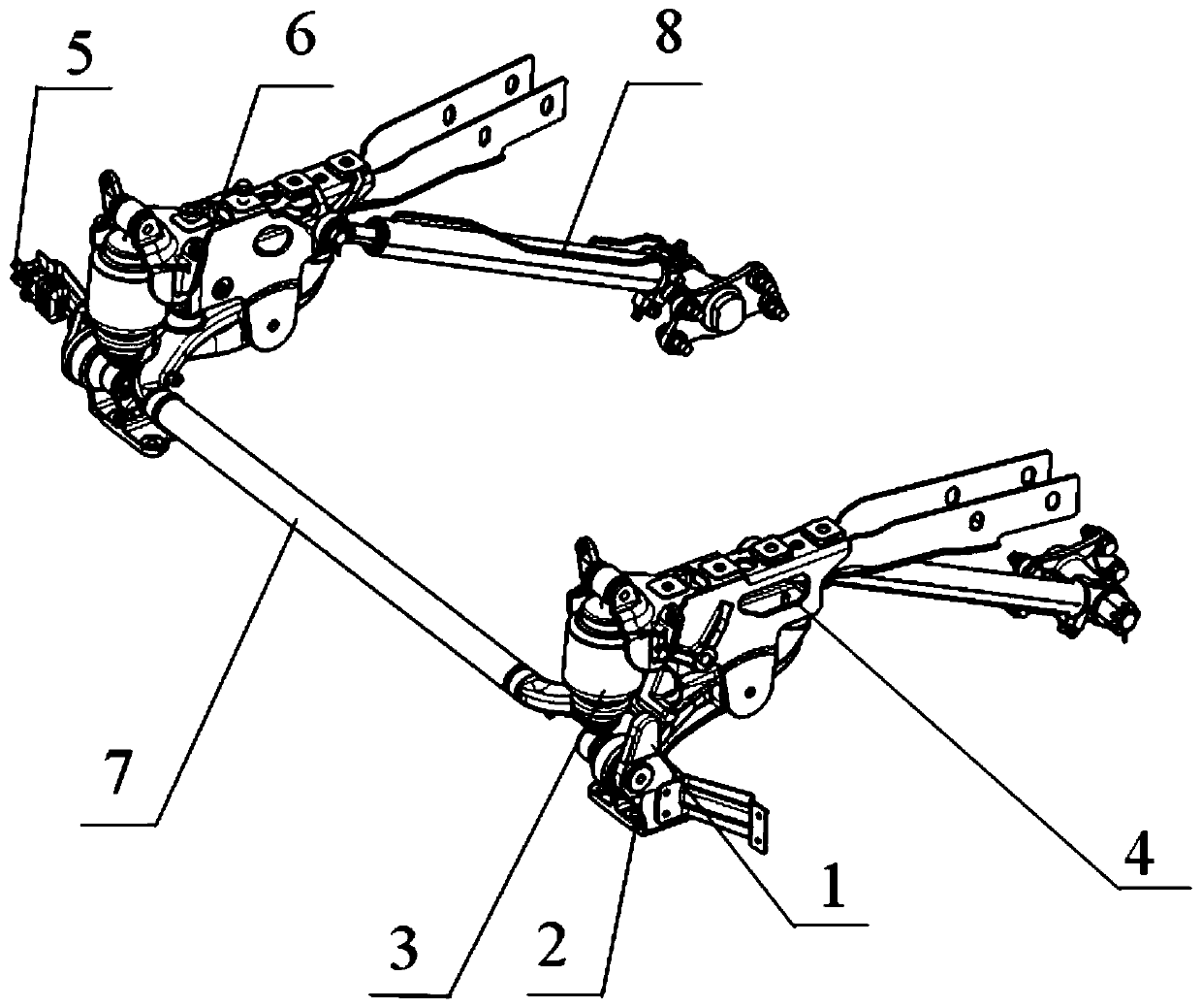 Cab front suspension structure and automobile