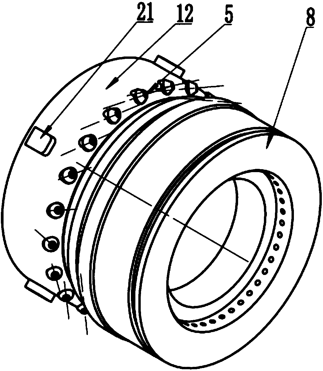 Low-pollution combustor head structure with main combustion stage oblique jetting nozzle