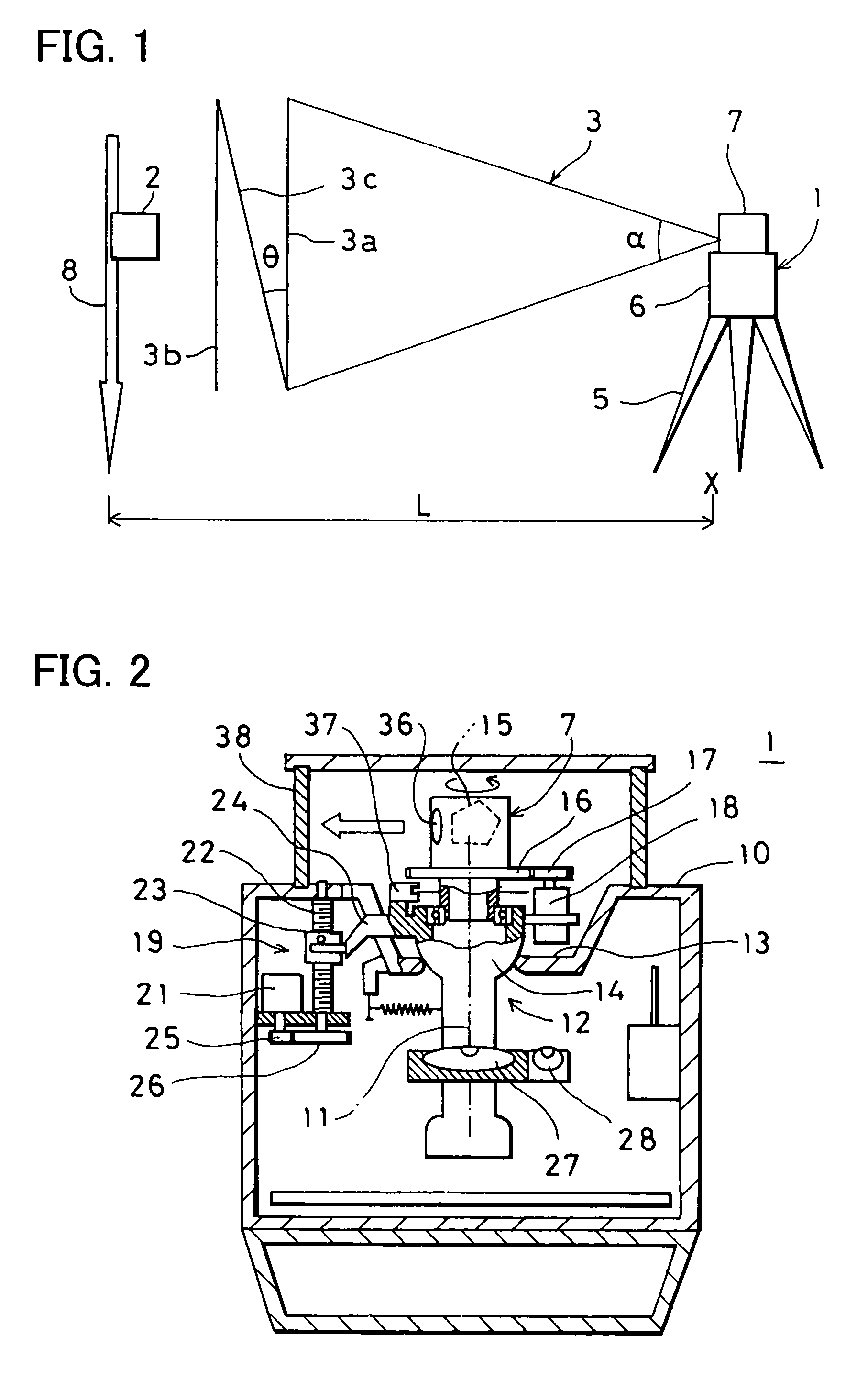 Laser measuring method and laser measuring system having fan-shaped tilted laser beams and three known points of photodetection system