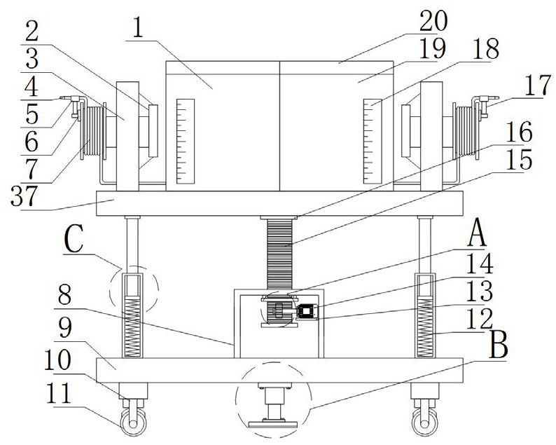 Anti-hematocele flushing device for surgical operation