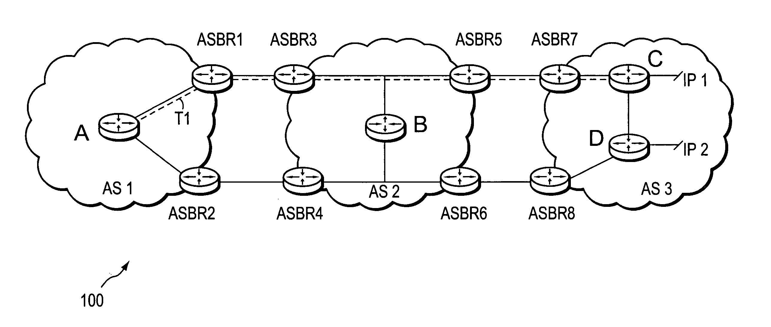 Dynamic retrieval of routing information for inter-AS TE-LSPs